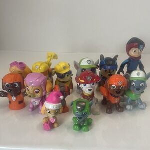 Paw Patrol Figures Lot Of 14‎ Ryder, Chase, Marshal, Skye, Zuma And Rocky